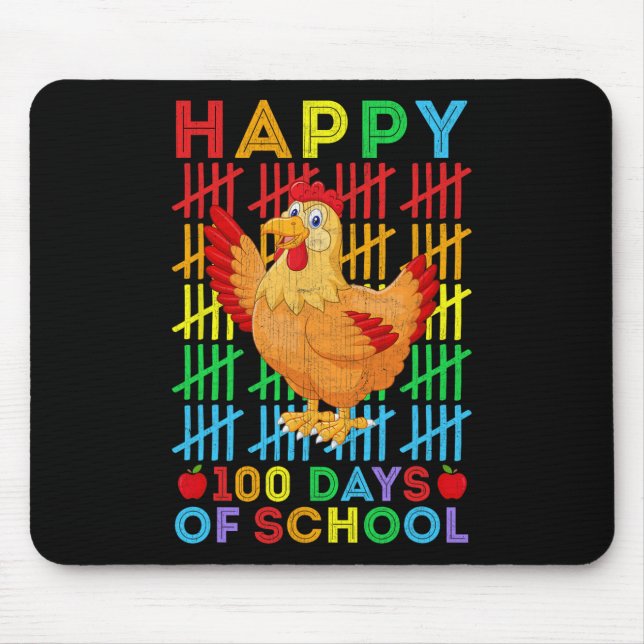 Mousepad Galinha Adquirida Professora Feliz 100 Dias De S (Frente)