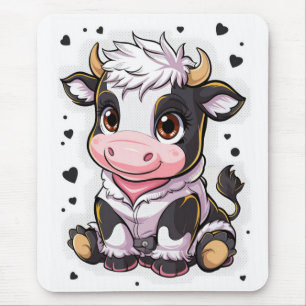 Mousepad Galinha-cartoonesa-branca com olhos expressivos gr
