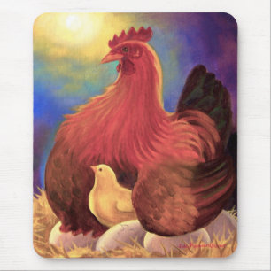 Mousepad Galinha com a arte da fazenda do pintinho - multi