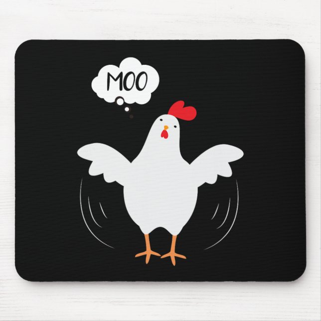 Mousepad Galinha Diversão MOO - Diversão para Homens e Mulh (Frente)