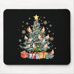 Mousepad Galinha Engraçada Árvore de Natal Fazenda Animal G
