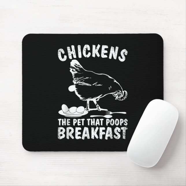 Mousepad Galinha Engraçada Pet Poop Café da Manhã Fazendeir (Com mouse)