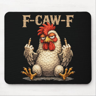 Mousepad Galinha Gótica F-caw-f Galo Preto Engraçado Fcawf