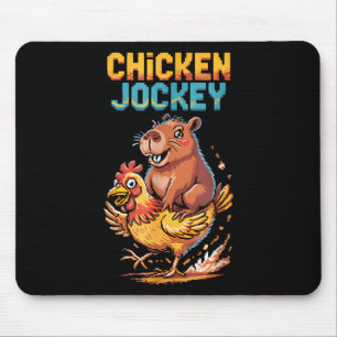 Mousepad Galinha Jockey Capybara Amantes Pixel Art Gamer Di