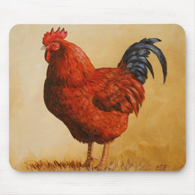 Mousepad Galinha Rhode Island Red Rooster (Frente)