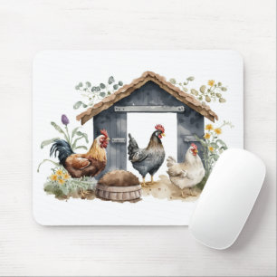 Mousepad Galinhas Aquarelas em Coop