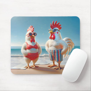 Mousepad Galinhas Brancas Vestindo maiôs