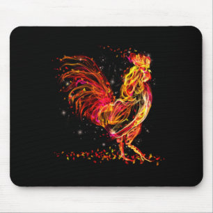 Mousepad Galo de incêndio. design legal brilhante
