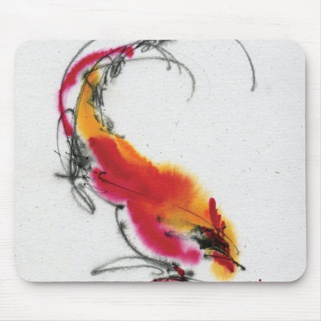 Mousepad Galo incomum. Caligrafia e watercolor. (Frente)