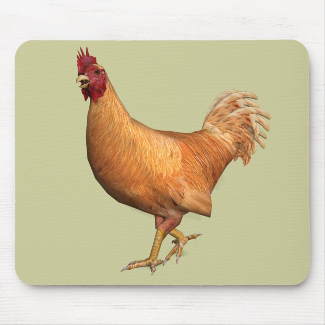 Mousepad Galo Laranja Colorido (Frente)