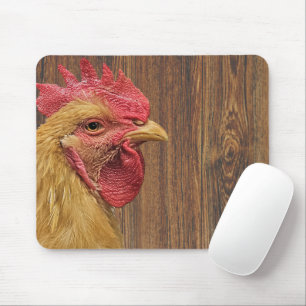 Mousepad Galo Na Madeira Do Barn