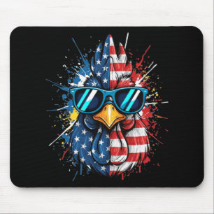 Mousepad Galo Patriota Eu Sou O Galo De Óculos De Sol Legai