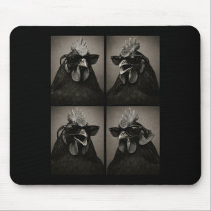 Mousepad Galo Usando Óculos de Sol Fotobooth Selfie Fazenda