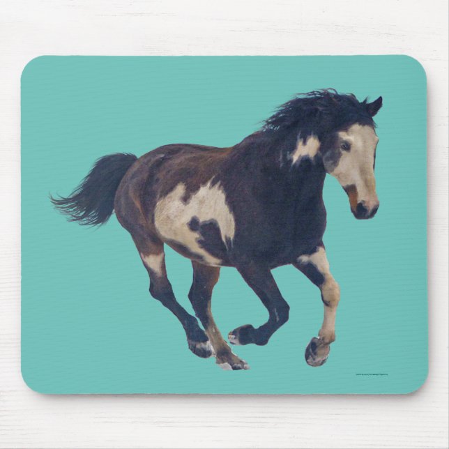 Mousepad Galopagem Selvagem Pinto Cavalo de Tintas American (Frente)
