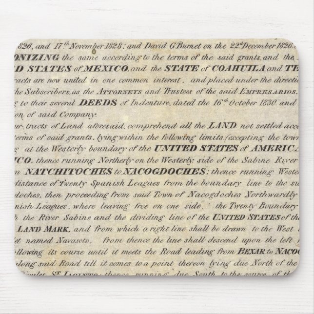 Mousepad Galveston Bay e Texas Land Company (Frente)