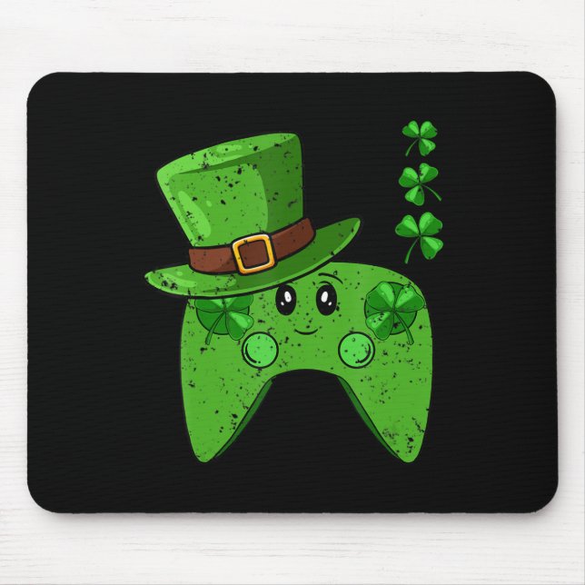 Mousepad Gam de Dia de São Patrício Shamrock do Controlador (Frente)