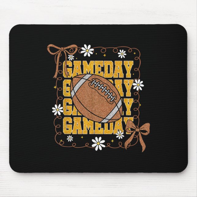 Mousepad Game Day Football Season Football Mama Girl Black  (Frente)