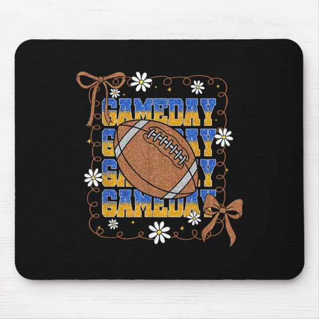 Mousepad Game Day Football Season Football Mama Girl Blue G (Frente)