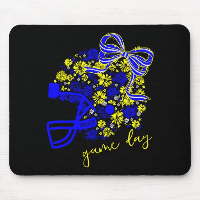 Mousepad Game Day Football Season Football Mama Girl Blue G (Frente)