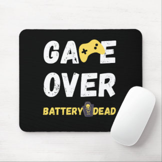 Mousepad Game Over Battery Dead Funny Gamer Design