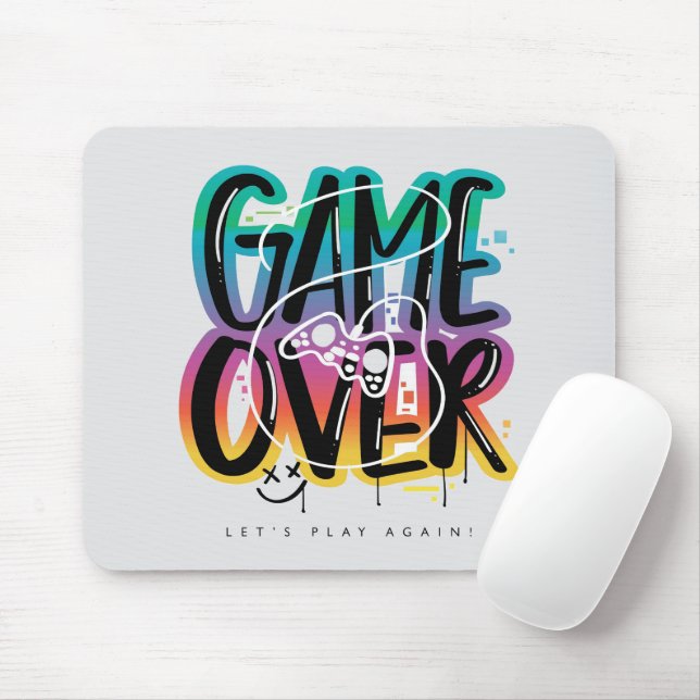 Mousepad Game over graffiti joystick gamer (Com mouse)