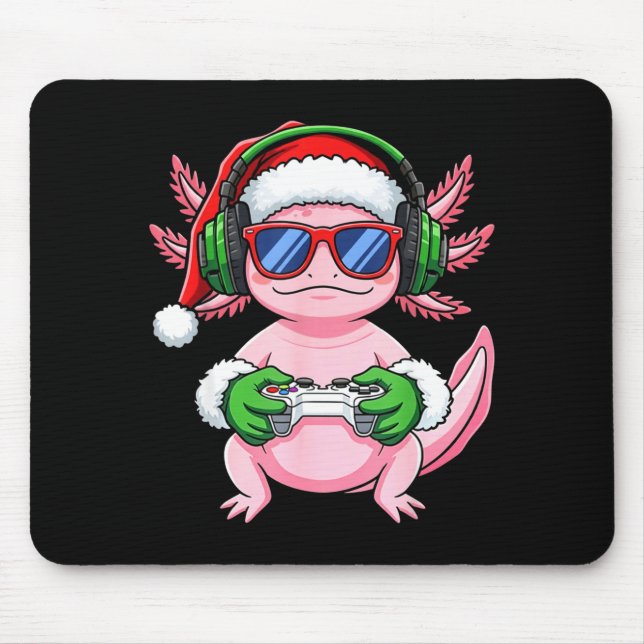 Mousepad Gamer Axolotl Christmas Shirt Funny Video Game San (Frente)