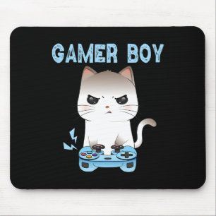 Mousepad Gamer Boy Cat Games Jogos Engraçados Vídeo Jogo Bo