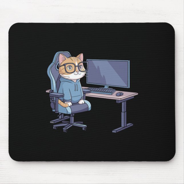 Mousepad Gamer Cat Squad Funny Meme  (Frente)
