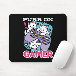 Mousepad Gamer Design - Purr On Gamer Joystick Art
