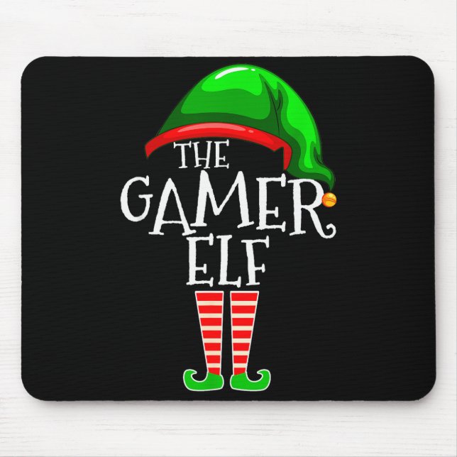 Mousepad Gamer Elf Family Matching Group Christmas Video Ga (Frente)