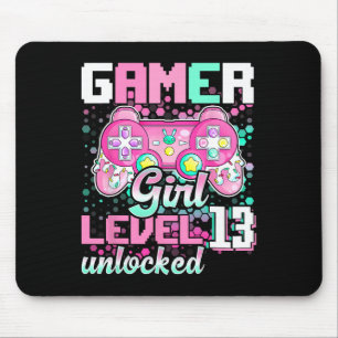 Mousepad Gamer Girl Level 13 Unlocked Video Game 13 Birth
