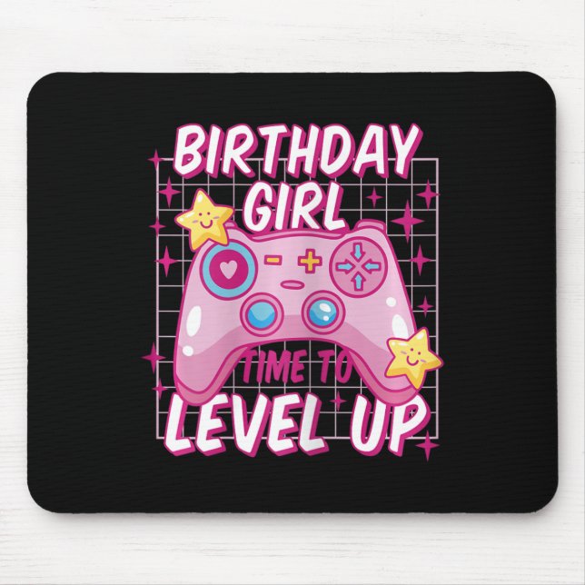 Mousepad Gamer Girl Level Unlocked Video Game Birthday Gift (Frente)