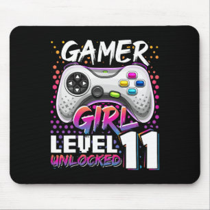 Mousepad Gamer Girl Nível 11 Unlocked Video Game 11 Birth