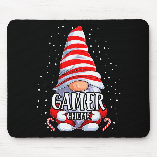 Mousepad Gamer Gnome Christmas Pajamas Matching Family Grou (Frente)