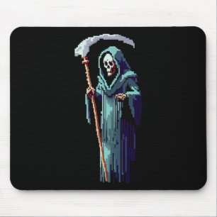Mousepad Gamer Gótico Ceifador Video Game Arte Pixel 8 Bits