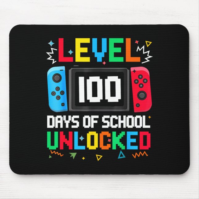 Mousepad Gamer Level Unlocked 100 Days Of School Student Bo (Frente)