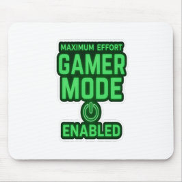 Mousepad Gamer Mode Enabled – Neon Green Gaming Quote