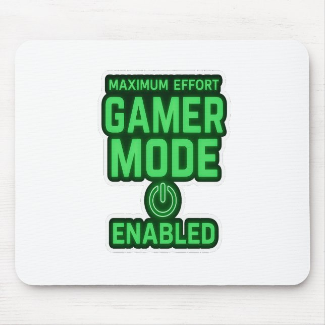 Mousepad Gamer Mode Enabled – Neon Green Gaming Quote (Frente)