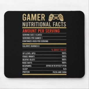 Mousepad Gamer Nutricional Fatos Legal do Jogo de Jogos