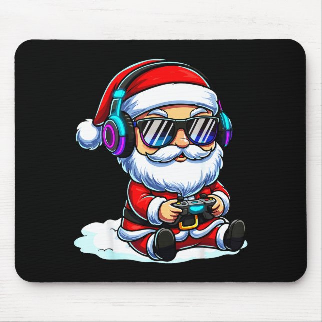Mousepad Gamer Santa Video Game Christmas Gaming  (Frente)