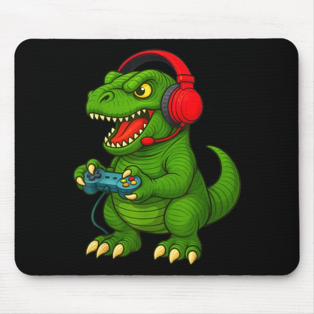 Mousepad Gamer T Rex Dinosaur Video Games Boys Teen Funny G (Frente)