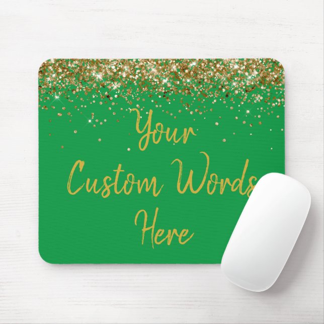 Mousepad Gamer Verde Personalizado E Dourado Seu Presente D (Com mouse)