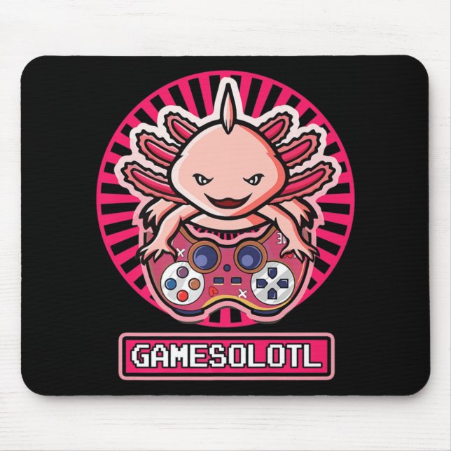 Mousepad Gamesolotl Axolotl Cute Kawaii Anime Jovens (Frente)
