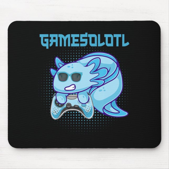 Mousepad Gamesolotl Axolotl Video Gamer Kawaii Animes Kids  (Frente)