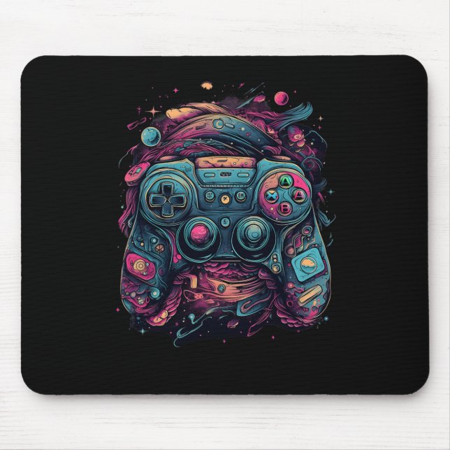 Mousepad Gaming De Controlador Jogo De Abstrato De Nerd De  (Frente)