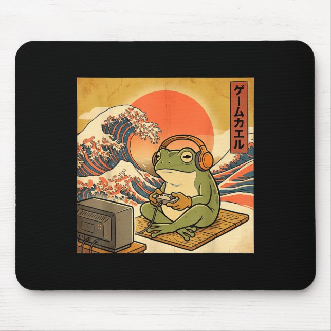 Mousepad Gaming Frog Art Ukiyo-e Japanese Gamer Anime Men W (Frente)
