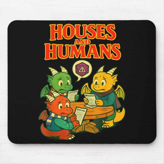 Mousepad Gaming Houses And Humans Funny Rpg Gamer Men Boys  (Frente)