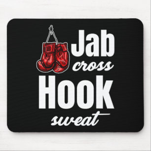 Mousepad Gancho Cruzado Jab Suor Engraçado Kickboxing Artes
