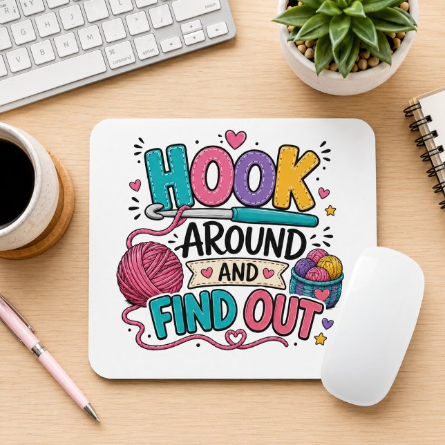 Mousepad Gancho de Crochê Divertido, Descubra!  (Criador carregado)