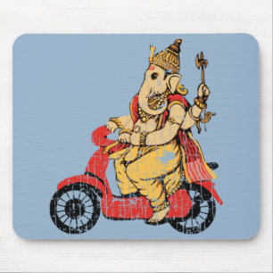 Mousepad Ganesha que monta um patinete